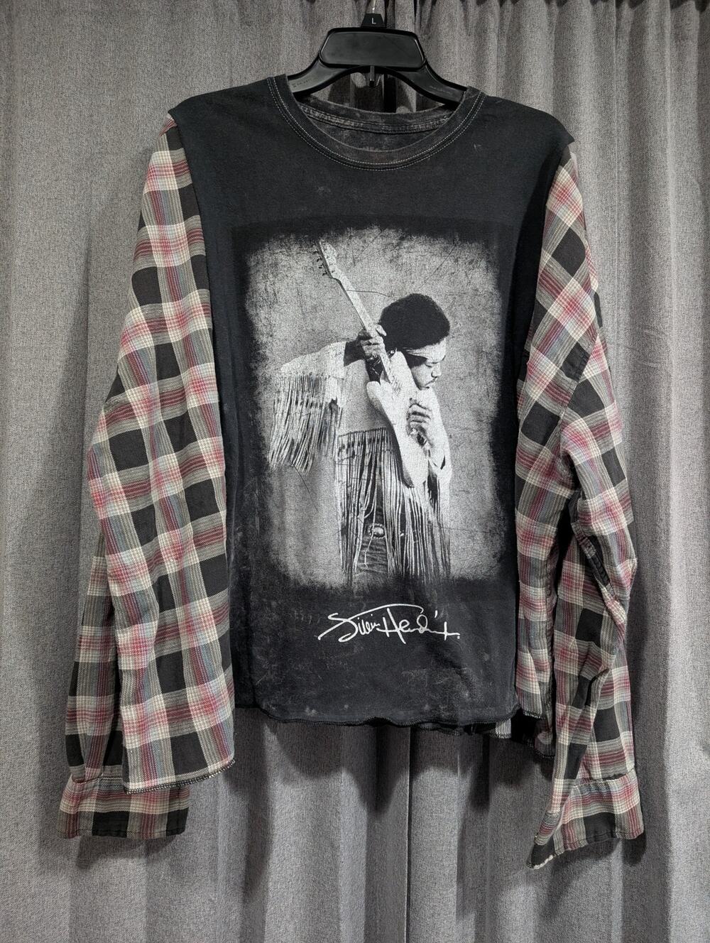Upcycled Flannel Mash Up Top - Jimmy Hendrix